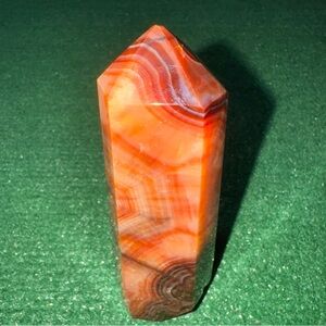 Orange Banded Carnelian Agate Crystal Tower